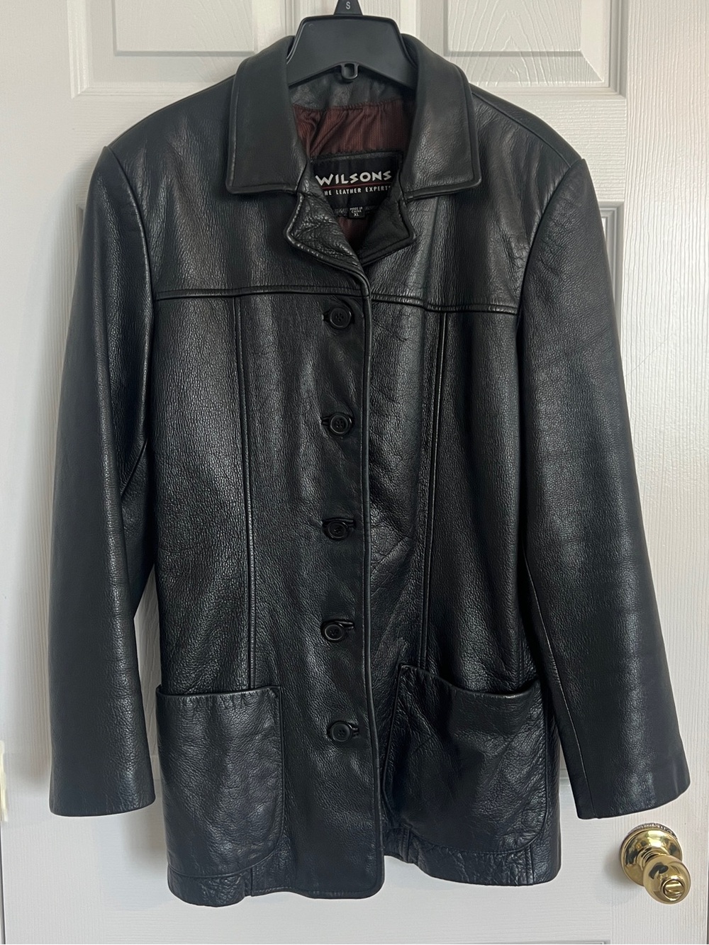 Wilsons Leather Black Genuine Leather Jacket Women's XL Vintage Y2K
